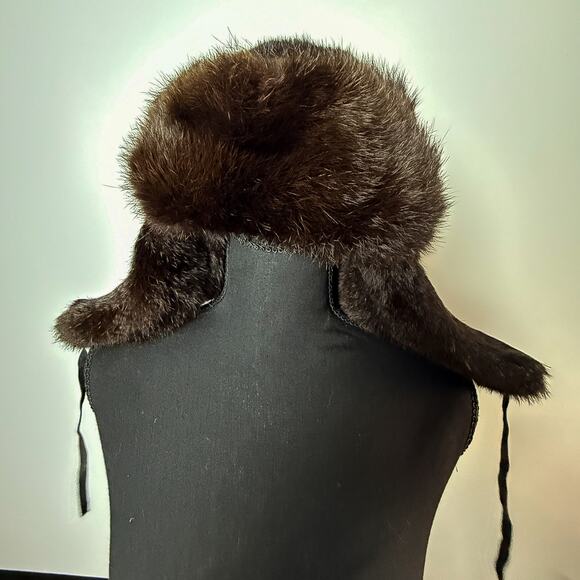 NWT Vintage USSR Rot Front Leningrad Mink Fur Ushanka Hat  display picture 3